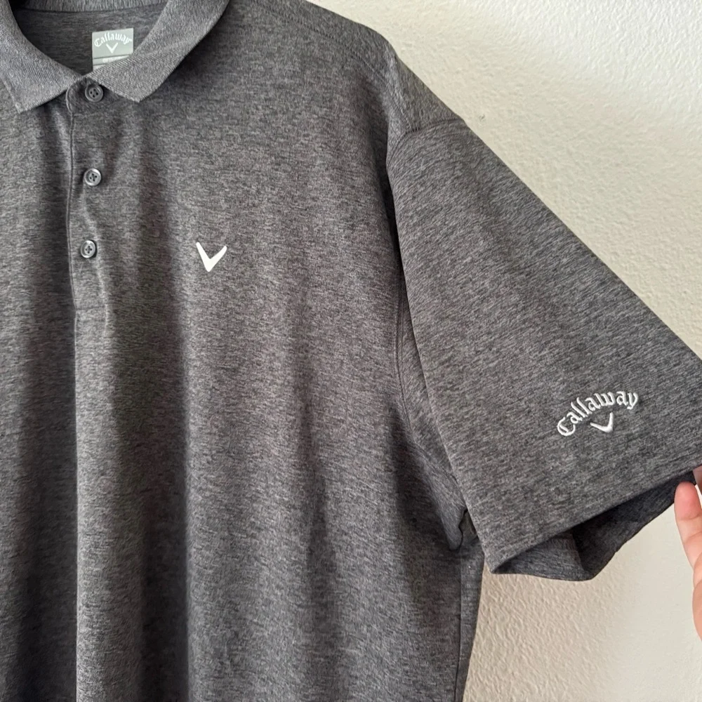 Callaway Opti Dry Golf Polo Shirt XXL Sporty Gray Mens Athleisure Minimalist